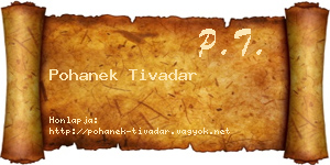 Pohanek Tivadar névjegykártya